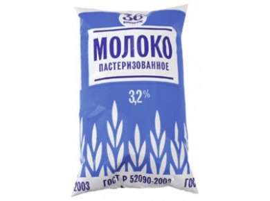 Молоко 36 КОПЕЕК пастеризованное 3,2%, 900г, 1 штука
