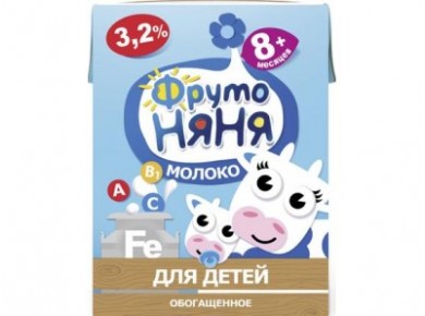 Молоко ФРУТОНЯНЯ стерилизованное обогащенное 3,2%, 200г, 1 штука
