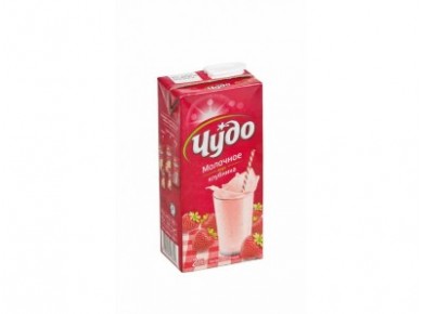 Молочный напиток ЧУДО стерилизованный клубника, 2% 950г, 1 штука