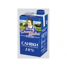 Сливки ДОМИК В ДЕРЕВНЕ стерилизованные, 10% 0,2л, 1 штука