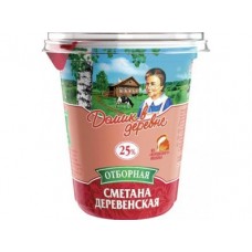 Сметана ДОМИК В ДЕРЕВНЕ 25%, 400г, 12 коробок