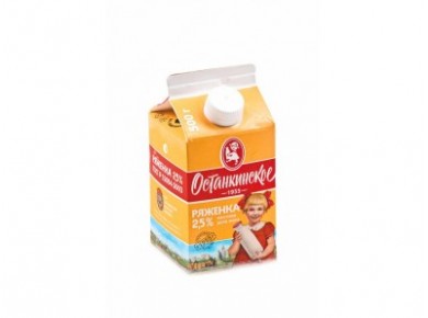 Ряженка ОСТАНКИНСКАЯ, 2% 500г, 1 штука