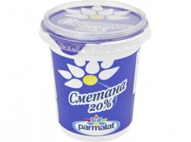 Сметана PARMALAT 20%, 400г, 1 штука