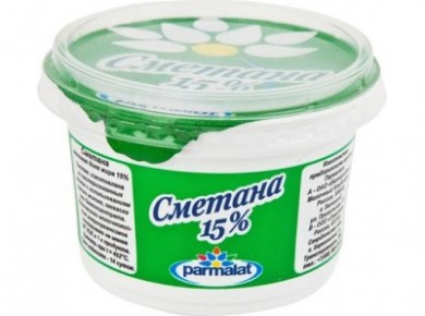 Сметана PARMALAT 15%, 200г, 1 штука
