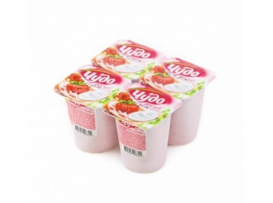 Йогурт ЧУДО клубника/земляника,  2,5% 125г, 4 штуки