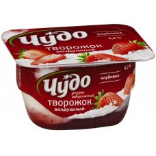 Творожный десерт ЧУДО клубника, 4,2% 100г, 1 штука