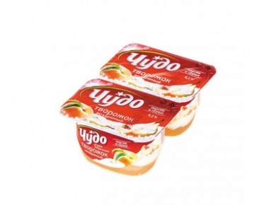 Творожный десерт ЧУДО персик/гранат, 4,2% 100г, 1 штука