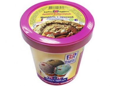 Мороженое BASKIN-ROBBINS Миндаль с Ириской, 500мл, 1 штука