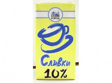 Сливки БЕЛЫЙ ГОРОД стерилизованные, 10% 0,5л, 1 штука