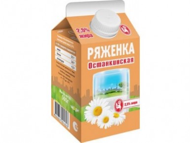 Ряженка ОСТАНКИНСКАЯ 2%, 0,5л, 15 штук