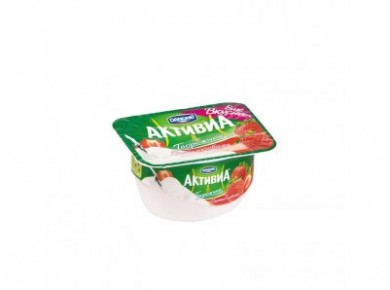 Творожок АКТИВИА творожная клубника, 130г, 1 штука