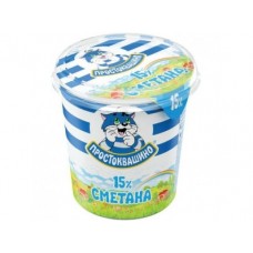 Сметана ПРОСТОКВАШИНО 15%, 350г, 12 штук