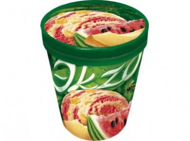Мороженое ЭКZО арбуз+дыня ведро, 520г, 1 штука