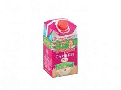 Сливки ДОМИК В ДЕРЕВНЕ стерилизованные, 20% 480г, 1 штука