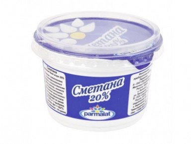 Сметана PARMALAT  20% , 200г, 1 штука