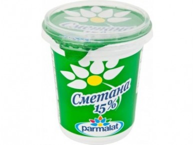 Сметана PARMALAT 15% 400г, 1 штука