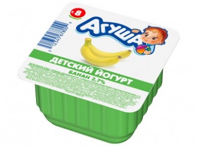 Йогурт АГУША банан, 90г, 1 штука