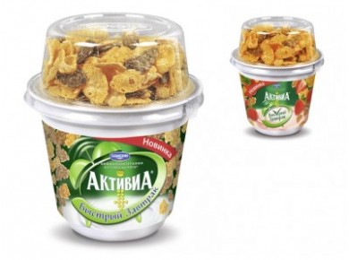 Йогурт АКТИВИА БЫСТРЫЙ ЗАВТРА Клубника, 197г, 1 штука