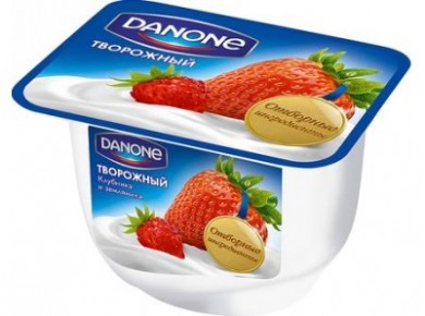 Творожный десерт DANONE клубника-земляника, 170 г, 1 штука