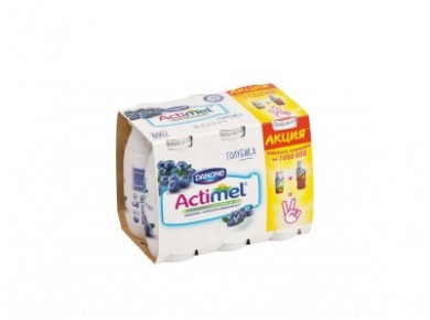 ACTIMEL голубика/смородина, 6х100г, 1 штука