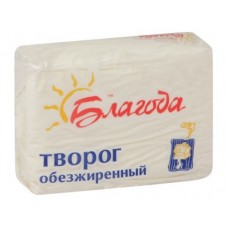 Творог БЛАГОДА обезжиренный, 2% 200г, 1 штука