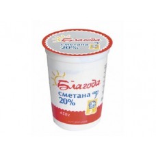 Сметана БЛАГОДА, 20% 450г, 1 штука