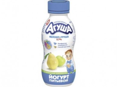 Питьевые йогурты АГУША Натуральный,3,1% 200г, 1 штука