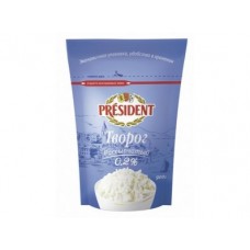 Творог рассыпчатый PRESIDENT 0,2% 900г, 1 штука