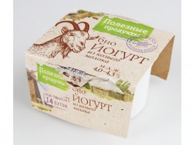 Биойогурт козий ПОЛЕЗНЫЕ ПРОДУКТЫ  натуральный, 4,5% 100г, 1 штука