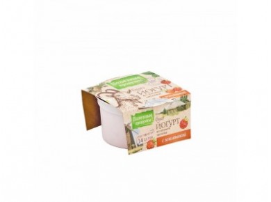 Биойогурт козий ПОЛЕЗНЫЕ ПРОДУКТЫ земляника, 4,5% 100г, 1 штука