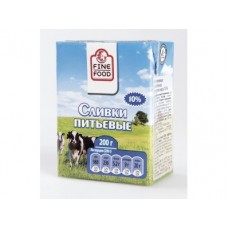 Сливки питьевые FINE FOOD 10%, 200г, 1 штука