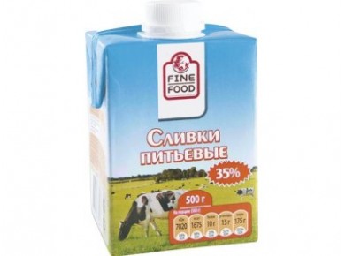 Сливки FINE FOOD стерилизованные 35%, 500г, 1 штука