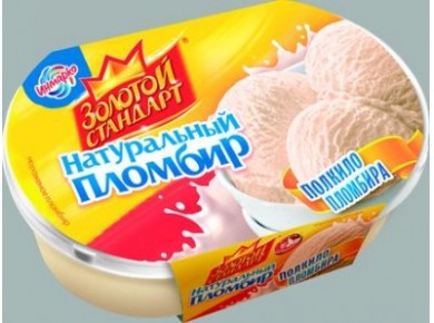 Мороженое ЗОЛОТОЙ СТАНДАРТ пломбир контейнер, 500г, 1 штука
