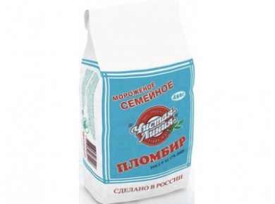 Мороженое ЧИСТАЯ ЛИНИЯ пломбир в мешке, 450г, 1 штука