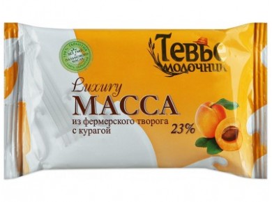 Творожная масса ТЕВЬЕ МОЛОЧНИК Luxury с сахаром и курагой 23%, 200г, 1 штука