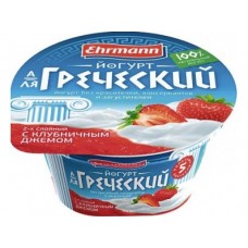 Йогурт а-ля греческий EHRMANN клубника, 140г, 1 штука