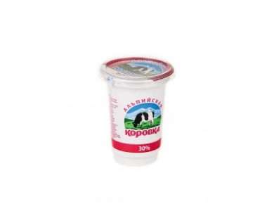 Сметанный продукт АЛЬПИЙСКАЯ КОРОВКА, 30% 400г, 1 штука