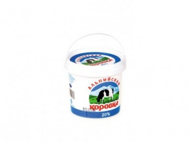 Сметанный продукт АЛЬПИЙСКАЯ КОРОВКА, 20% 900г, 1 штука