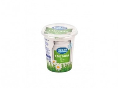 Сметана НОВАЯ ДЕРЕВНЯ, 15% 400г, 1 штука
