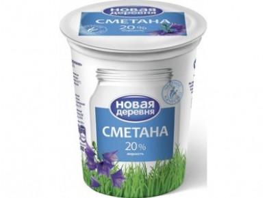 Сметана НОВАЯ ДЕРЕВНЯ, 20% 400г, 1 штука