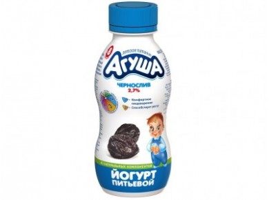 Питьевые йогурты АГУША чернослив, 200г, 1 штука