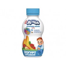 Питьевые йогурты АГУША клубника/банан, 200г, 1 штука