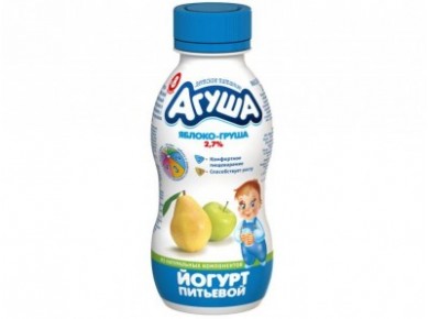 Питьевые йогурты АГУША яблоко/груша, 200г, 1 штука