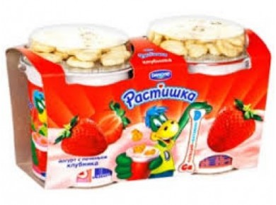 Йогурт РАСТИШКА печенье/клубника,2х117г, 1 штука