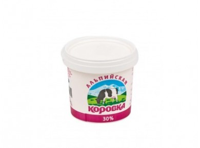 Сметанный продукт АЛЬПИЙСКАЯ КОРОВКА, 30% 900г, 1 штука