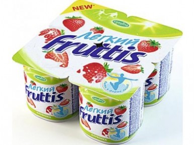 Десерт FRUTTIS легкий клубничный 0,1%, 4х110г, 1 упаковка