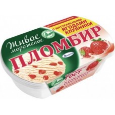 Мороженое пломбир ТАЛОСТО с натуральными ягодами клубники, 450г, 1 штука