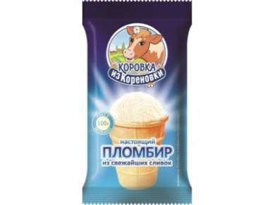 Пломбир в стаканчике КОРОВКА ИЗ КОРЕНОВКИ 15%, 100г, 1 штука
