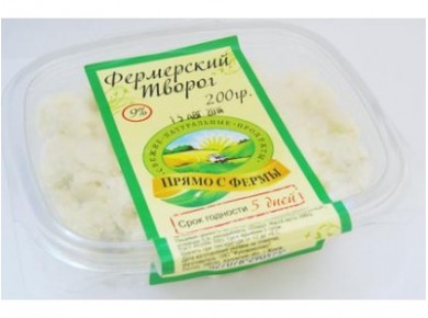 Творог ПРЯМО С ФЕРМЫ, 9% 200г, 1 штука