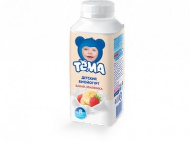Питьевой йогурт ТЁМА банан/земляника 2,8%, 210 г, 1 штука